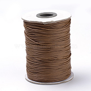 Braided Korean Waxed Polyester Cords, Saddle Brown, 0.8mm, about 87.48 yards(80m)/roll(YC-T002-0.8mm-125)