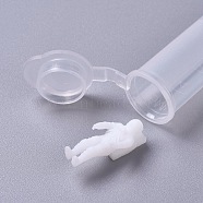 DIY Crystal Epoxy Resin Material Filling, Spaceman, for Jewelry Making Crafts, with Transparent Disposable Resin Tube, White, Tube: 52x22x15mm, 20x9x9mm(DIY-WH0152-85B-02)