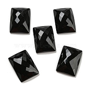 Natural Black Onyx Cabochons, Dyed & Heated, Faceted, Rectangle, 25x18x7mm(G-P513-01A-01)