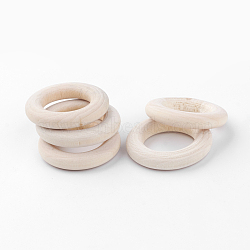 Unfinished Wood Linking Rings, Natural Macrame Wooden Rings, Ring, PapayaWhip, 30x6mm, Inner Diameter: 17mm(X-WOOD-Q024-11)