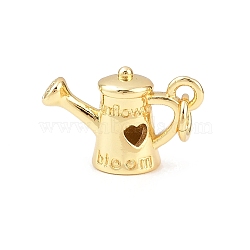Brass Pendants, Watering Pot, Long-Lasting Plated, Lead Free & Cadmium Free, Rack Plating, with Jump Ring, Real 18K Gold Plated, 11x17x7mm, Hole: 3.3mm(X-KK-Z132-36G)