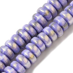 Handmade Polymer Clay Beads Strands, with Glitter Powder, Rondelle, Medium Slate Blue, 7~7.5x3~3.5mm, Hole: 1.6mm, about 116~118pcs/strand, 15.55~15.94''(39.5~40.5cm)(CLAY-H006-03J)