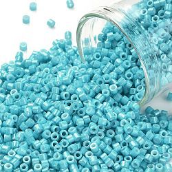 Cylinder Seed Beads, Opaque Colours Luster, Uniform Size, Turquoise, 2x1.5mm, Hole: 0.8mm, about 888pcs/10g(X-SEED-H001-H05)
