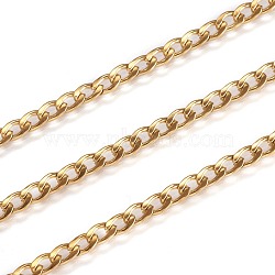 3.28 Feet Ion Plating(IP) 304 Stainless Steel Twisted Chain Curb Chains, Unwelded, Golden, 4~5x3x0.8mm(X-CHS-H007-29G)