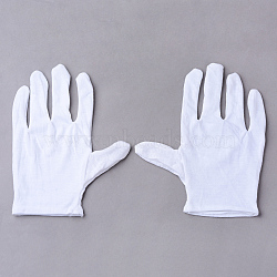 Cotton Gloves, Coin Jewelry Silver Inspection Gloves, White, 210x140mm, 12pairs/bag(AJEW-R061-01)