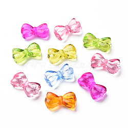 Transparent Acrylic Beads, Bowknot, Mixed Color, 10.5x18.5x5mm, Hole: 1.8mm(X-MACR-N013-015)