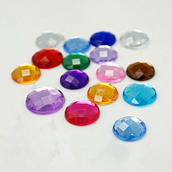 Imitation Taiwan Acrylic Rhinestone Cabochons, Faceted, Half Round, Mixed Color, 8x3mm, 2000pcs/bag(GACR-D002-8mm-M)