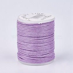 Braided Waxed Cords, Lilac, 1mm, about 9.84 yards(9m)/roll, 10 rolls/bag(YC-G004-A07)