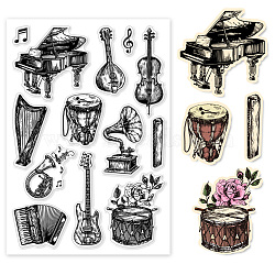 PVC Stamps, for DIY Scrapbooking, Photo Album Decorative, Cards Making, Stamp Sheets, Film Frame, Musical Instruments, 21x14.8x0.3cm(DIY-WH0371-0116)