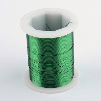 Round Copper Jewelry Wire, Green, 24 Gauge, 0.5mm, about 59.05 Feet(18m)/roll