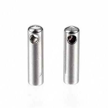 304 Stainless Steel Cord Ends, End Caps, Stainless Steel Color, 7.2x1.2mm, Hole: 1mm, Inner Diameter: 1.3mm