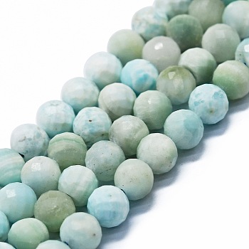 Natural Hemimorphite Beads Strands, Faceted(64 Facets), Round, 6mm, Hole: 0.8mm, about 62~67pcs/strand, 15.16~15.55 inch(38.5~39.5cm)