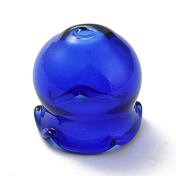 Jellyfish Glass Bead Cone, for Wind Chimes Making, Royal Blue, 16x15x15.5mm, Hole: 2.3mm
