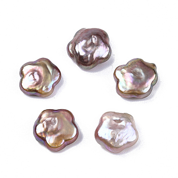 Baroque Natural Keshi Pearl Beads, Freshwater Pearl, No Hole/Undrilled, Flower, Medium Purple, 11~11.5x11.5~12x5~5.5mm