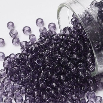 TOHO Round Seed Beads, Japanese Seed Beads, (19) Transparent Sugar Plum, 8/0, 3mm, Hole: 1mm, about 1111pcs/50g