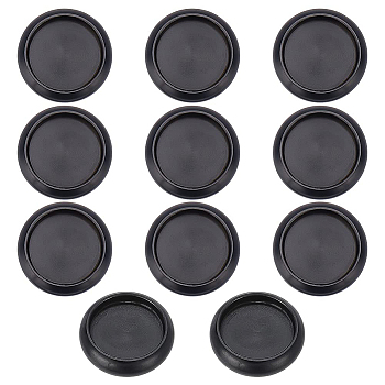 11Pcs Aluminium Alloy Binding Discs, for Discbound Notebook, Flat Round, Electrophoresis Black, 17.8x5mm, Inner Diameter: 14mm