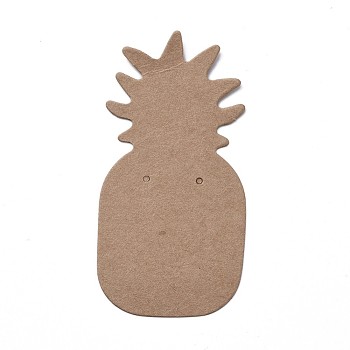 Cardboard Earring Display Cards, Pineapple, BurlyWood, 64x32x0.3mm, Hole: 1.2mm