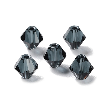 K9 Glass, Imitation Austrian Crystal Beads, Faceted, Bicone, Prussian Blue, 6x6x6mm, Hole: 0.9mm