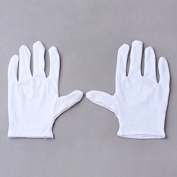 Cotton Gloves, Coin Jewelry Silver Inspection Gloves, White, 210x140mm, 12pairs/bag