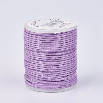 Braided Waxed Cords, Lilac, 1mm, about 9.84 yards(9m)/roll, 10 rolls/bag