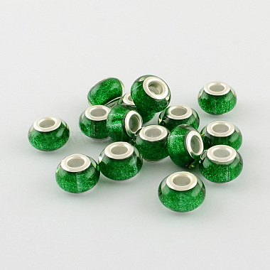 14mm Green Rondelle Acrylic Beads