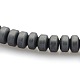 Matte Style Frosted Non-magnetic Synthetic Hematite Column Beads Strands(G-M079-04)-1