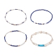 4Pcs 4 Style Glass Seed Beaded Stretch Bracelets Set(BJEW-JB08890)-4