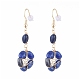 Wire Wrapped Natural Lapis Lazuli Dangle Earrings(EJEW-JE04150-02)-1