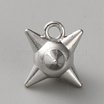 Alloy Pendants, Meteor Hammer Charm, Platinum, 15x13x17.5mm, Hole: 2.2mm(FIND-WH20006-105P)