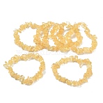 Natural Citrine Chip Beads Stretch Bracelet for Women, Inner Diameter: 1-7/8~2 inch(4.8~5cm)(BJEW-AL00003-03)