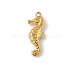 Ocean Themed 304 Stainless Steel Pendants, Golden, Sea Horse, 26x10x4.5mm, Hole: 1.5mm(STAS-P408-08C-G)