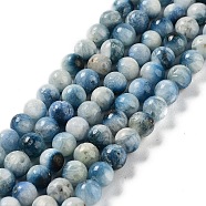 Natural Blue Ice Glacierite Stone Beads Strands, Round, 6~6.5mm, Hole: 0.8mm, about 60~62pcs/strand, 15.35~15.55 inch(39~39.5cm)(G-G078-A01-01)
