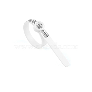 Plastic EU Ring Sizer Measuring Tool, Finger Measuring Belt with Magnifying Glass, White, 11.5x0.5x0.2cm(FAMI-PW0001-21B-01)