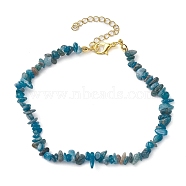 Natural Apatite Anklets, with Alloy Findings, Jewely for Women, 9 inch(22.8cm)(AJEW-AN00592-01)