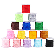 Elite 15 Rolls 15 Colors Nylon Chinese Knotting Cord, DIY Material for Jewelry Making, Mixed Color, 0.8mm, about 21.87 Yards(20m)/Roll, 1 roll/color(NWIR-PH0002-04)