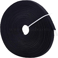 Flat Cotton Ribbon, Garment Sewing Accessories, Black, 3/8 inch(11mm), about 16.40 Yards(15m)/Roll(OCOR-WH0073-51A)