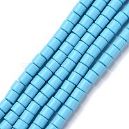 Handmade Polymer Clay Bead Strands, Column, Deep Sky Blue, 6.5x6mm, Hole: 1.2mm, about 61pcs/strand, 15.75 inch(40cm)(X-CLAY-ZX006-01-95)