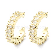 Rack Plating Brass Micro Pave Cubic Zirconia Cuff Earring, Cadmium Free & Lead Free, Long-Lasting Plated, Real 18K Gold Plated, 15.5x4x13mm(EJEW-C086-10G)