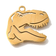 201 Stainless Steel Pendants, Dinosaur Charms, Golden, 15x15.5x1mm, Hole: 1.4mm(STAS-R136-30G)