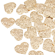 Brass Pendants, Heart, Real 18K Gold Plated, 17x20x1.5mm, Hole: 1.4mm, 30pcs/box(KK-HY0001-44)