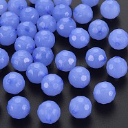 Imitation Jelly Acrylic Beads, Faceted, Round, Medium Slate Blue, 12x11.5mm, Hole: 1.8mm, about 560pcs/500g(MACR-S373-97B-E01)