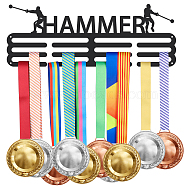 Fashion Iron Medal Hanger Holder Display Wall Rack, with Screws, Word Hammer, Sports Themed Pattern, 150x400mm(ODIS-WH0021-237)