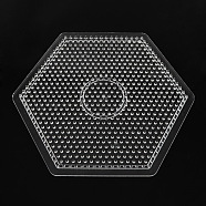Hexagon ABC Pegboards used for 5x5mm DIY Fuse Beads, Clear, 165x145x6mm(DIY-S002-24)