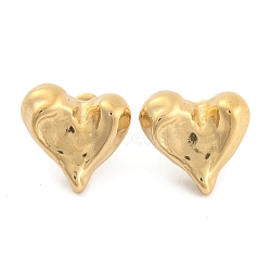 Ion Plating(IP) 304 Stainless Steel Stud Earrings for Women, Heart, Real 14K Gold Plated, 19x19mm(EJEW-N054-06G)