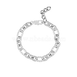 Non-Tarnish Stylish Unisex Stainless Steel Buckle Bracelet/Necklace for Daily Wear, Stainless Steel Color(WL9238-2)