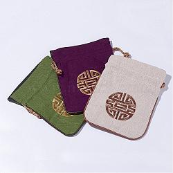 Burlap Pouches, Mixed Color, 14.5x12.5x0.2cm(ABAG-D006-01)