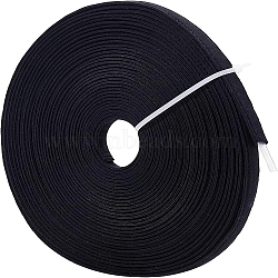 Flat Cotton Ribbon, Garment Sewing Accessories, Black, 3/8 inch(11mm), about 16.40 Yards(15m)/Roll(OCOR-WH0073-51A)