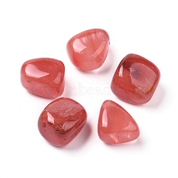 Cherry Quartz Glass Beads, Tumbled Stone, Vase Filler Gems, No Hole/Undrilled, Nuggets, 20~35x13~23x8~22mm(G-K302-A12)