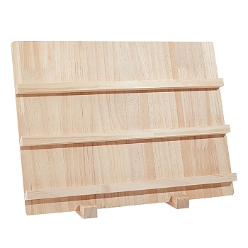 Synthetic Wooden Earring Display Stands, Rectangle, BurlyWood, Finish Product: 40x14.1x30cm