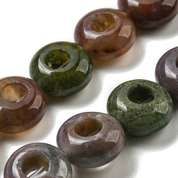 Natural Indian Agate Beads Strands, Rondelle, 10~10.5x4~4.5mm, Hole: 1.2mm, about 20pcs/strand, 7.95''(20.2cm)